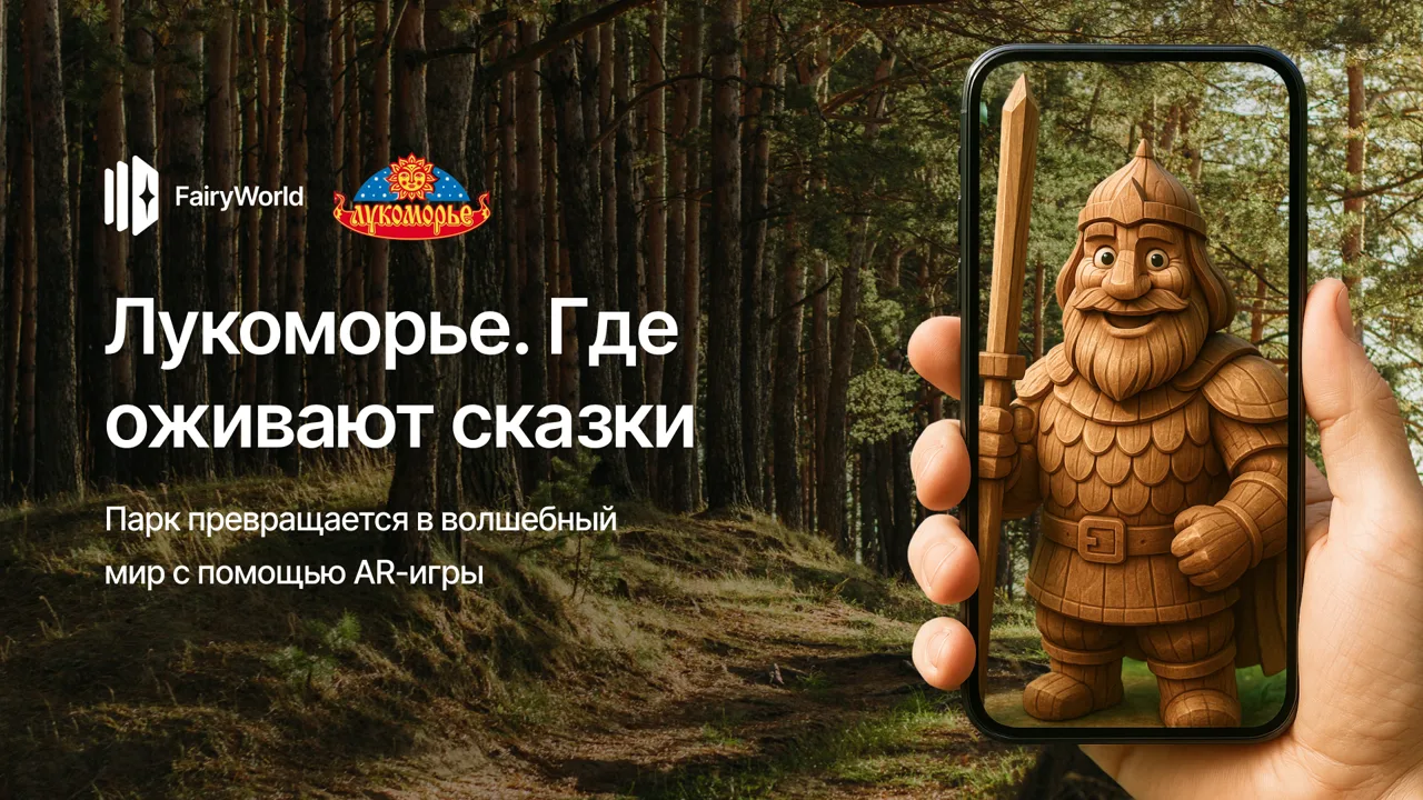 Лукоморье: деревянный богатырь оживает в AR на экране телефона